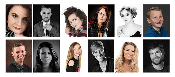 A montage image of business peoples headshots
